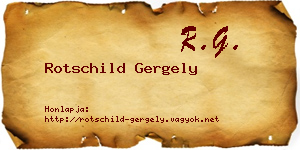 Rotschild Gergely névjegykártya